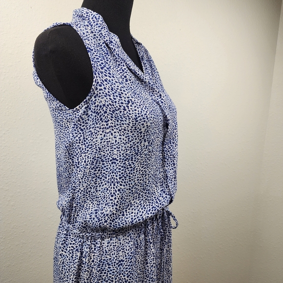 Hilary Radley Women's Size 2 Sleeveless Above Knee Tunic Dress Blue and White - Picture 2 of 9